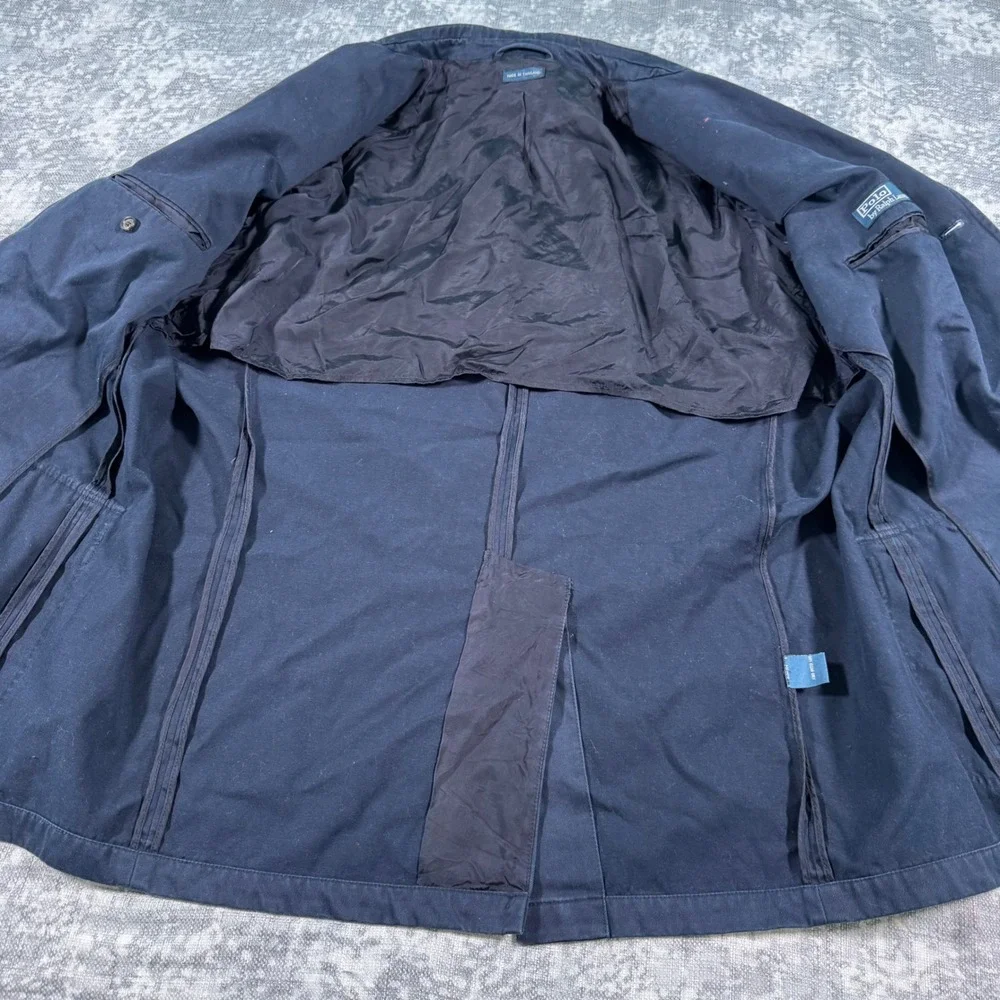 Polo Ralph Lauren Sport Coat Mens XXL Navy Blue Cotton Twill 3-Button Blazer